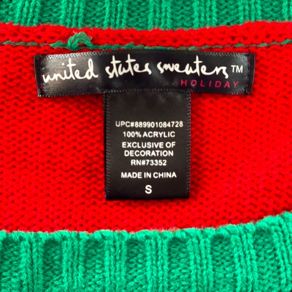 United States Sweaters | Ugly Christmas Sweater Tunic Length | Red | Small - Picture 5 of 5